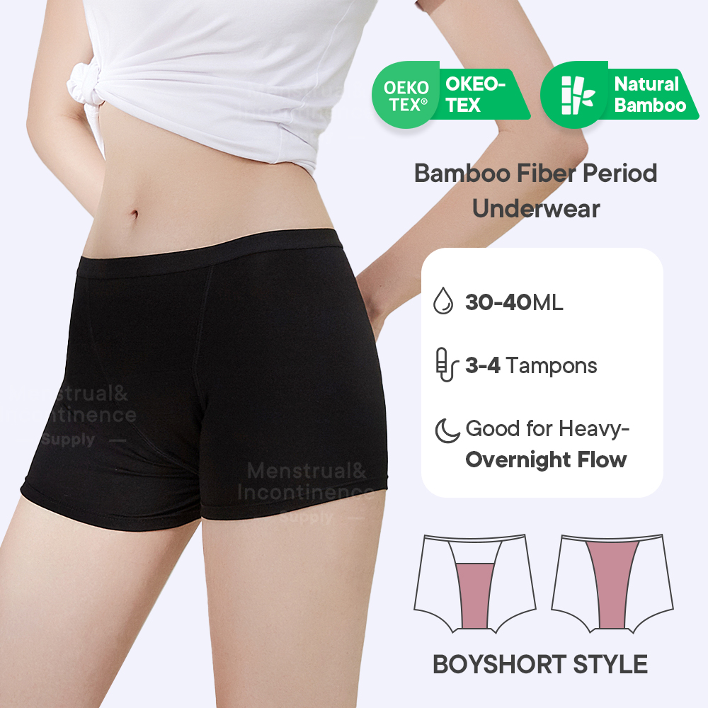 여성용 대나무 섬유 생리대 팬티, 누수 방지 통기성 4 - Boyshort Underwear 리뷰 및 가격